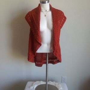 ND new directions open cardigan size M brick color